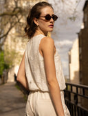 Quilted lace top
