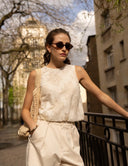 Quilted lace top